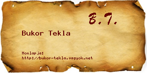 Bukor Tekla névjegykártya
